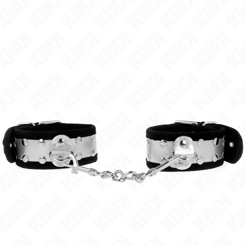 Appui-Poignets BDSM Fins Noir/Argent 30x4cm - KINK - KINK WRIST RESTRAINT