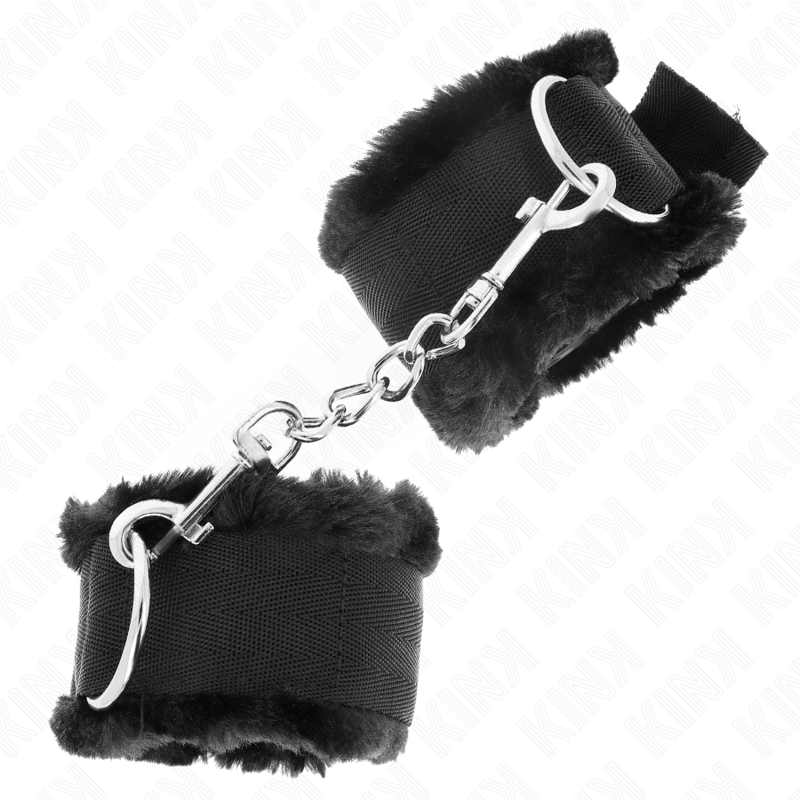 Appui-Poignets Fourrure Noir Ajustable 17-31cm - KINK - KINK WRIST RESTRAINT