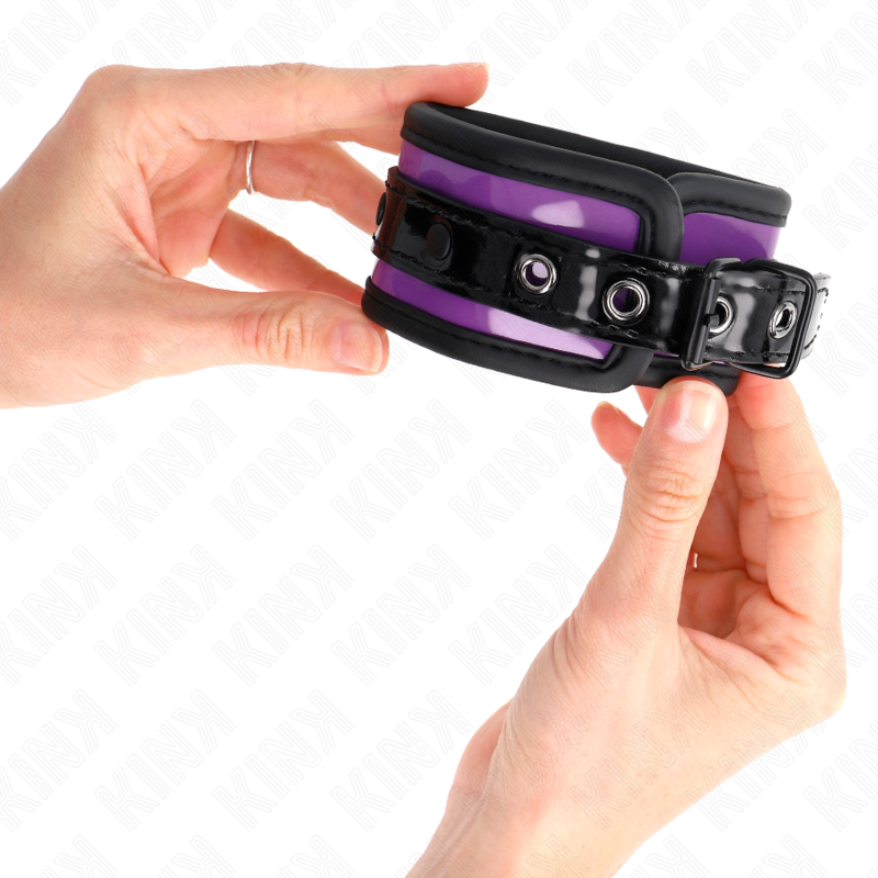 Bracelets BDSM Néoprène Violet Ajustables 21-28cm - KINK - KINK WRIST RESTRAINT