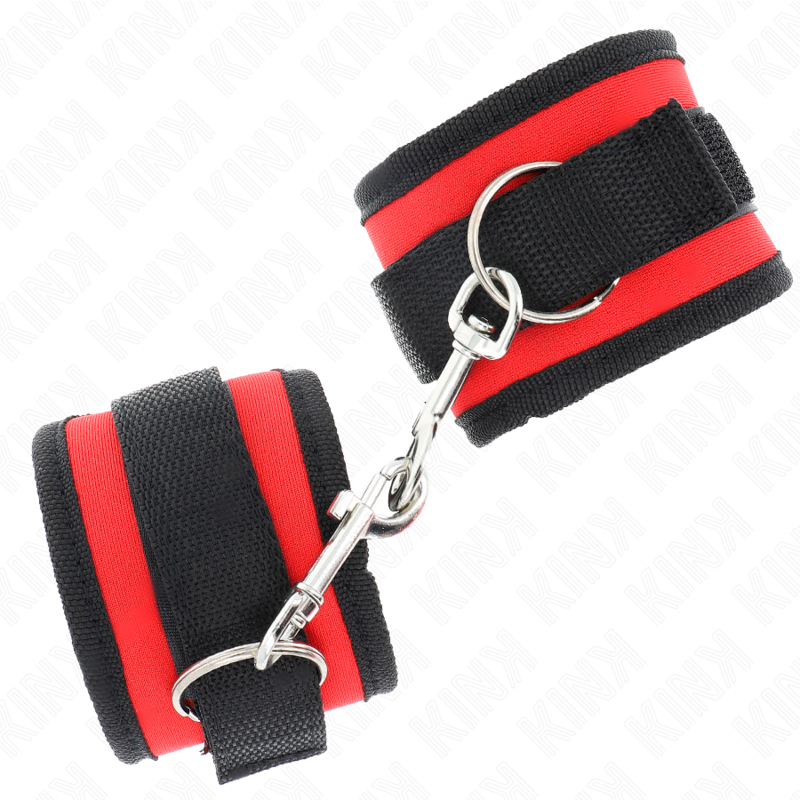 Menottes Nylon KINK Rouge-Noir Réglables - KINK - KINK WRIST RESTRAINT