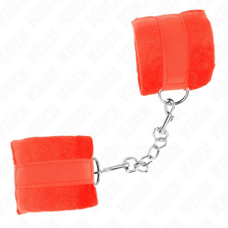 Menottes Fourrure Débutant Rouge 30x7cm - KINK - KINK WRIST RESTRAINT