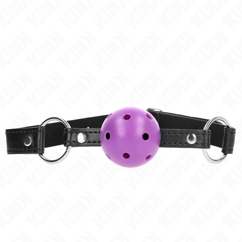 Ball Gag Balle Creuse Dure Violet 4,5 cm - KINK