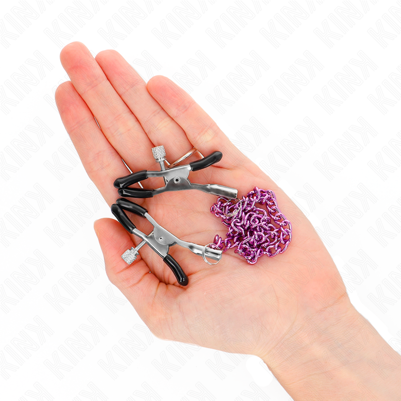 KINK – Pinces à tétons chaîne en métal Violet - 30 cm