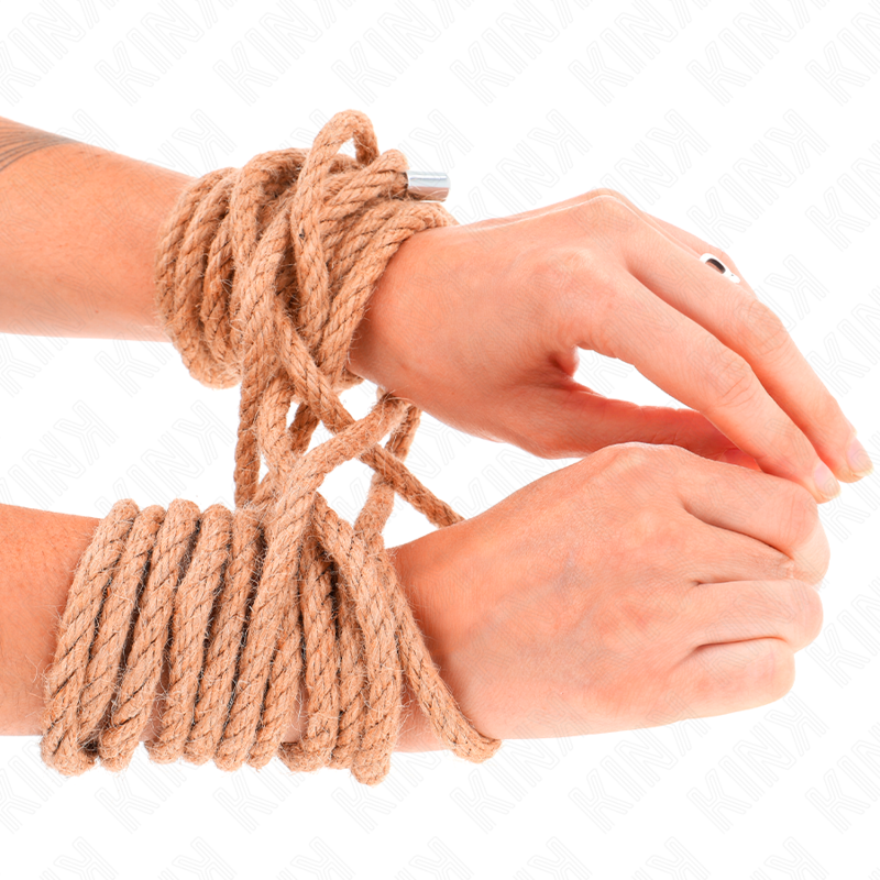 Kink - Corde Shibari en Chanvre 20m avec Embout Métallique