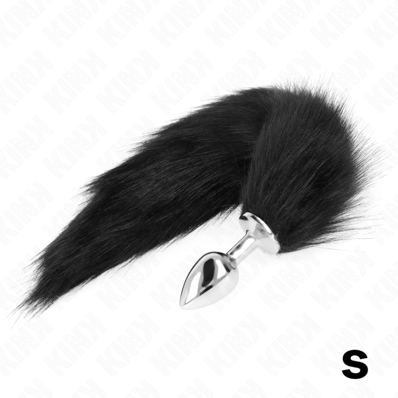 Plug Anal Queue de Renard Synthétique Noir 40 cm Taille S - KINK