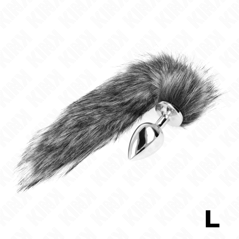 Plug Anal Queue de Renard Gris Synthétique 40 cm Taille L - KINK