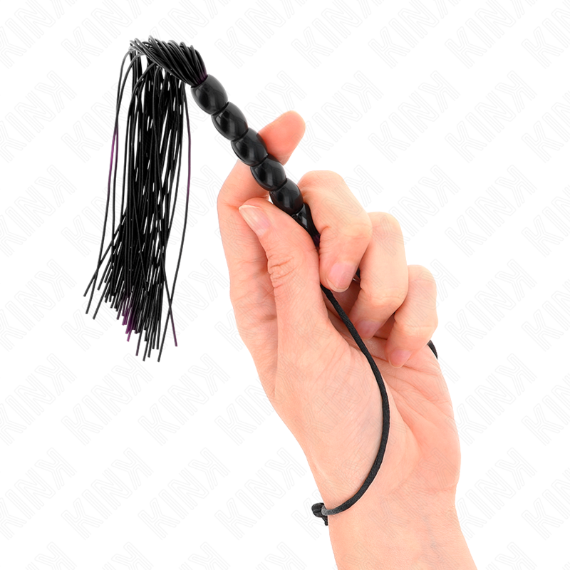 KINK - Mini Fouet BDSM de Poche avec Billes Noir - 26 cm
