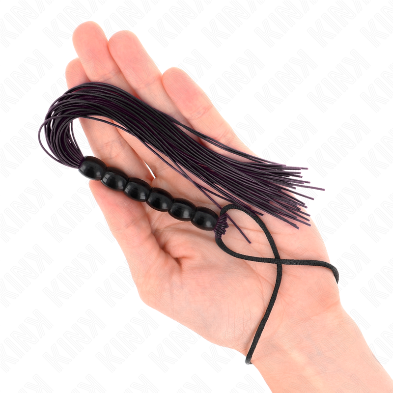KINK - Mini Fouet BDSM de Poche avec Billes Noir - 26 cm