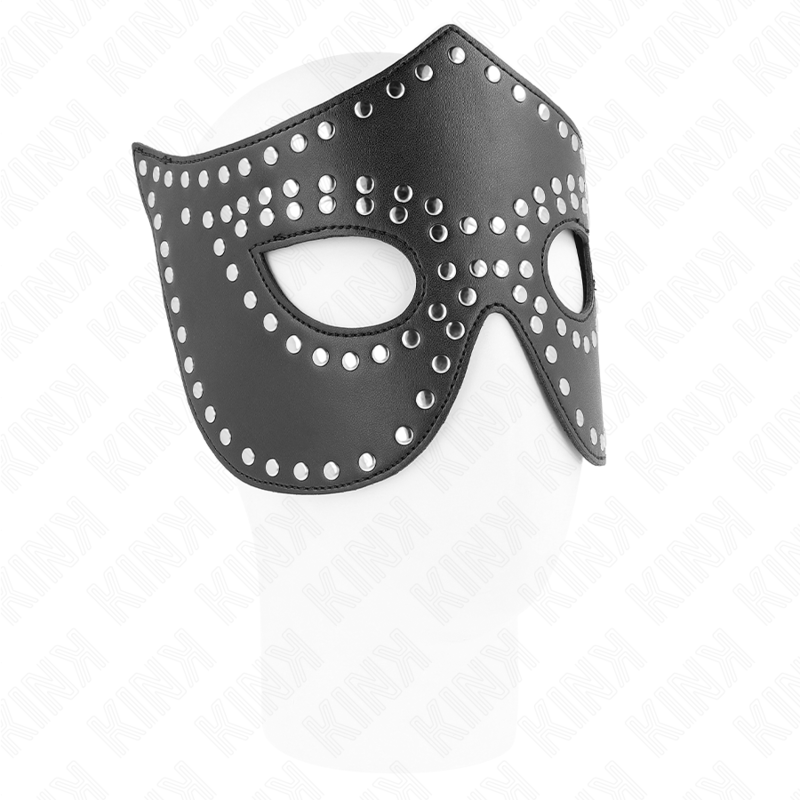 Masque en cuirette à rivets modèle 2 30x12 cm - Kink - KINK MASKED ALLURE