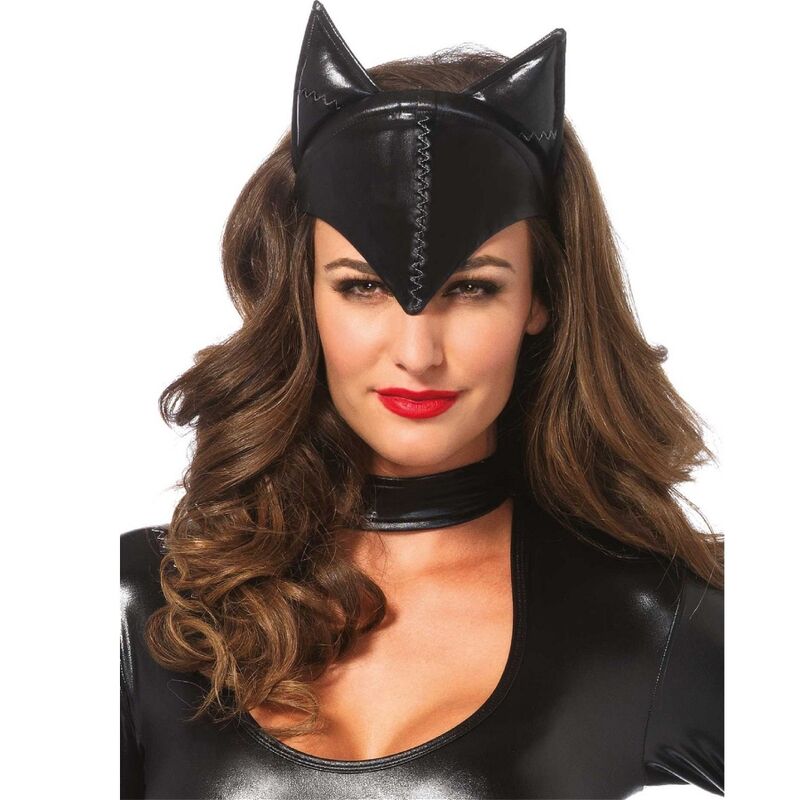 Masque Femme Chat Feline Femme Fatal Noir - Leg Avenue