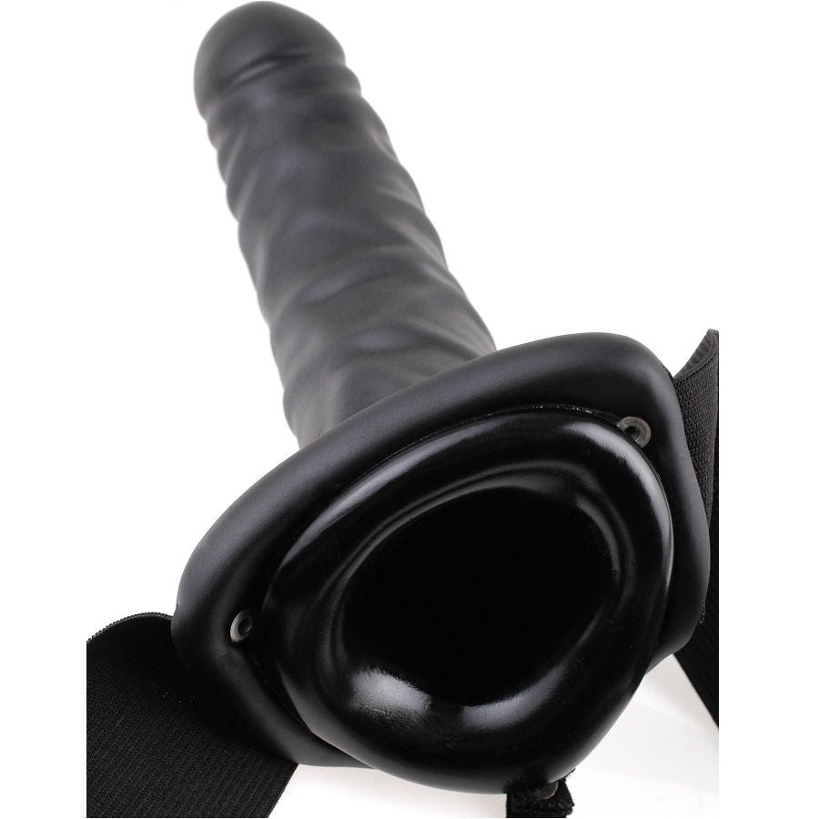Gode Ceinture Creux 19cm Noir - Fetish Fantasy