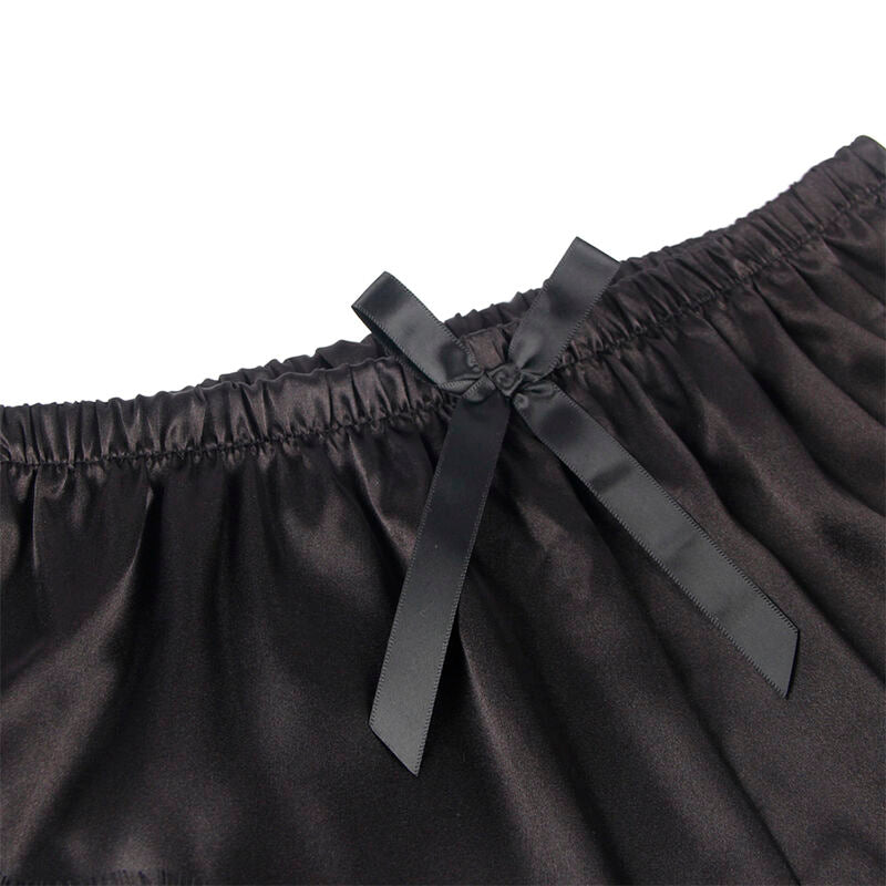 Chemise de nuit en soie et pantalon dentelle noir S/M - Subblime - SUBBLIME SETS