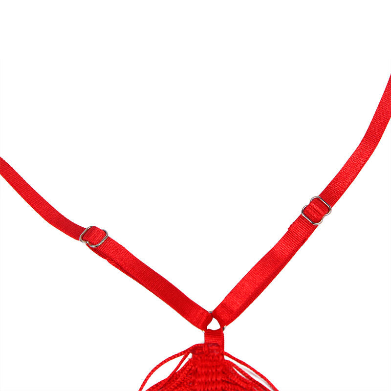 Robe à bretelles et string rouge L/XL - Subblime - SUBBLIME SETS