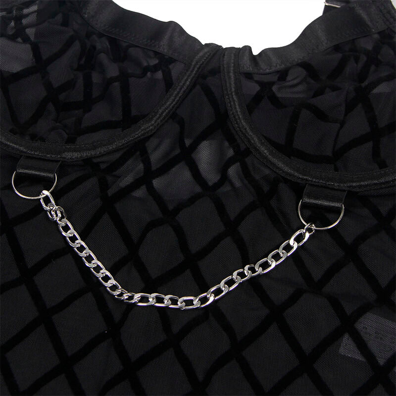 Body avec chaînes et porte-jarretelles noir L/XL - Subblime - SUBBLIME BODIES