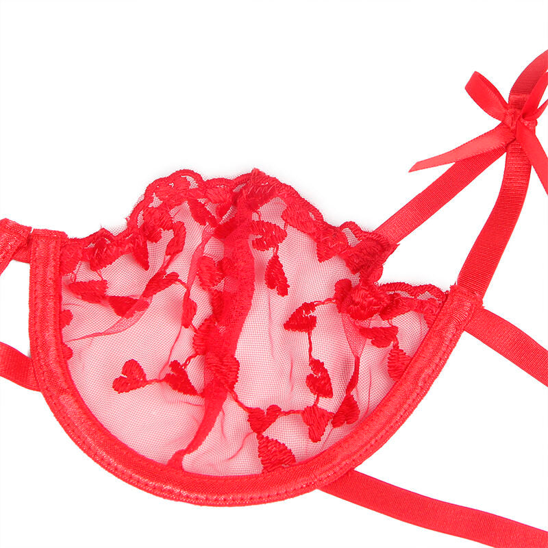 Ensemble lingerie imprimé cœur rouge L/XL - Subblime - SUBBLIME SETS