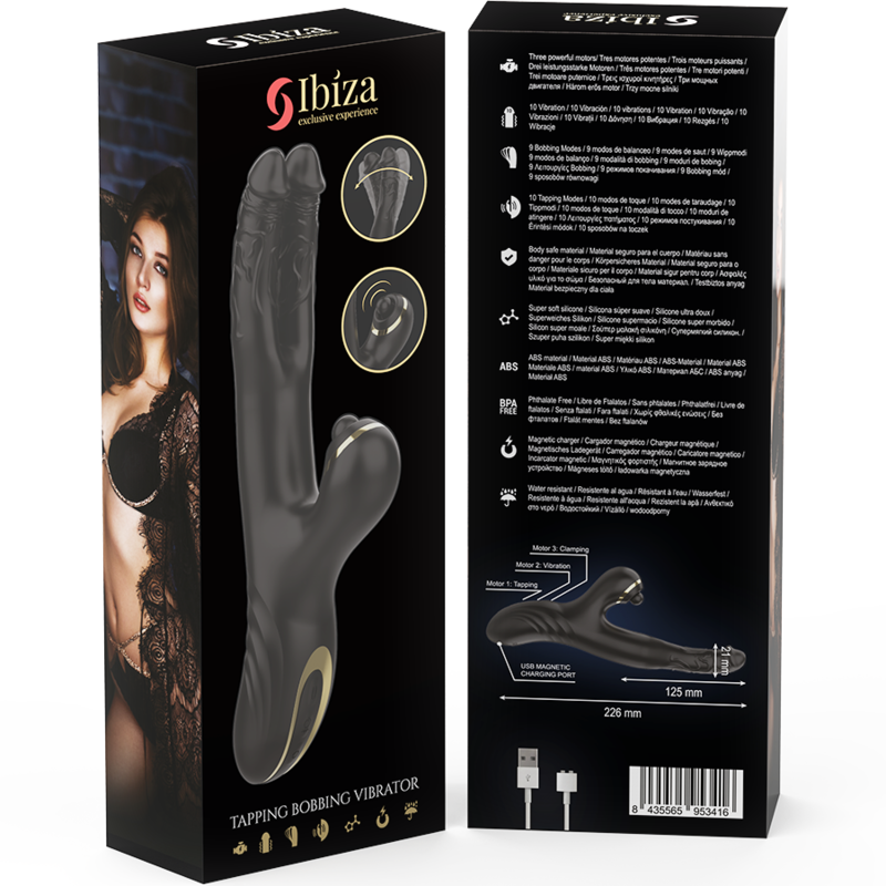 Vibromasseur Two Dragons Double Stimulation Noir - Ibiza