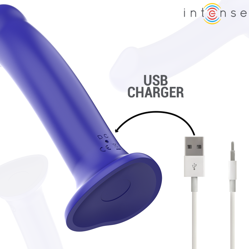 Vibromasseur Victoria Bleu Foncé avec Télécommande - Intense