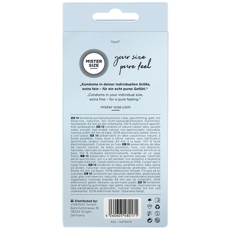 Mister Size – Préservatifs Grande Taille XXL 64 mm Ultra Confort – 10 unités