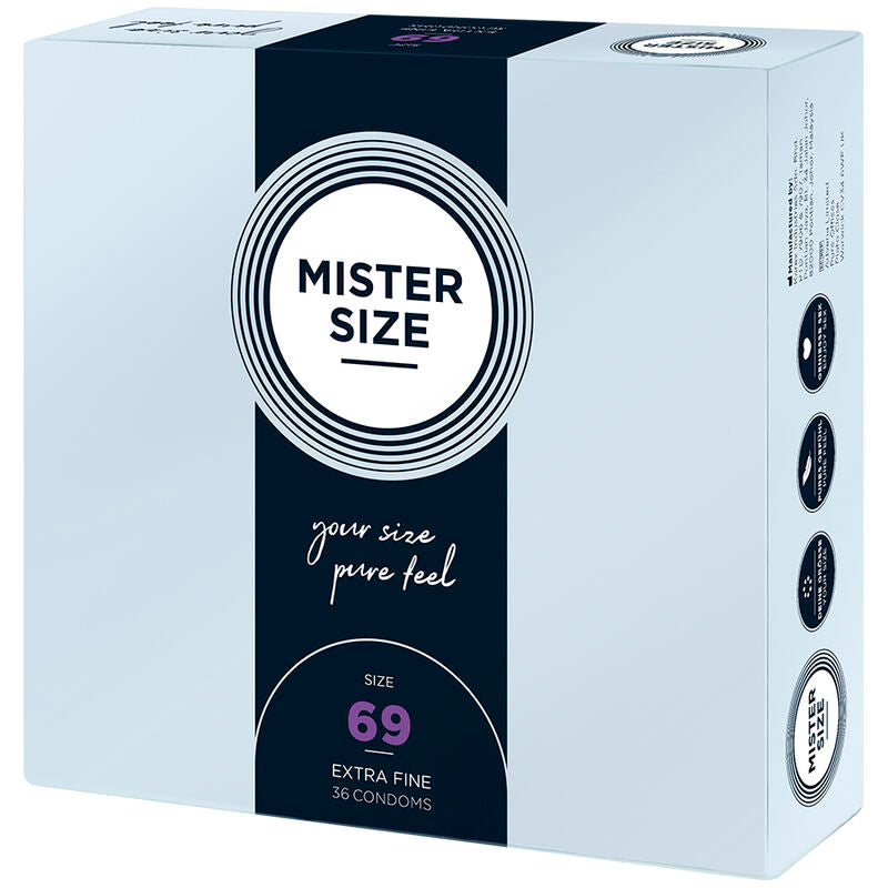 Mister Size – Préservatifs Taille XXXL 69 mm – Boîte de 36 unités
