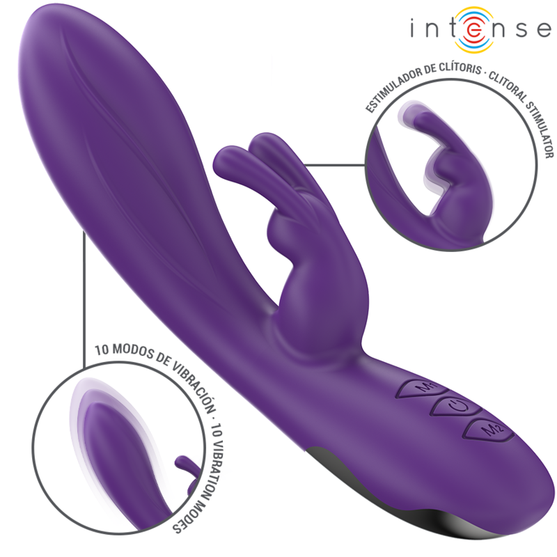 Vibrateur Rabbit Randall Silicone 10 Vibrations Violet - Intense