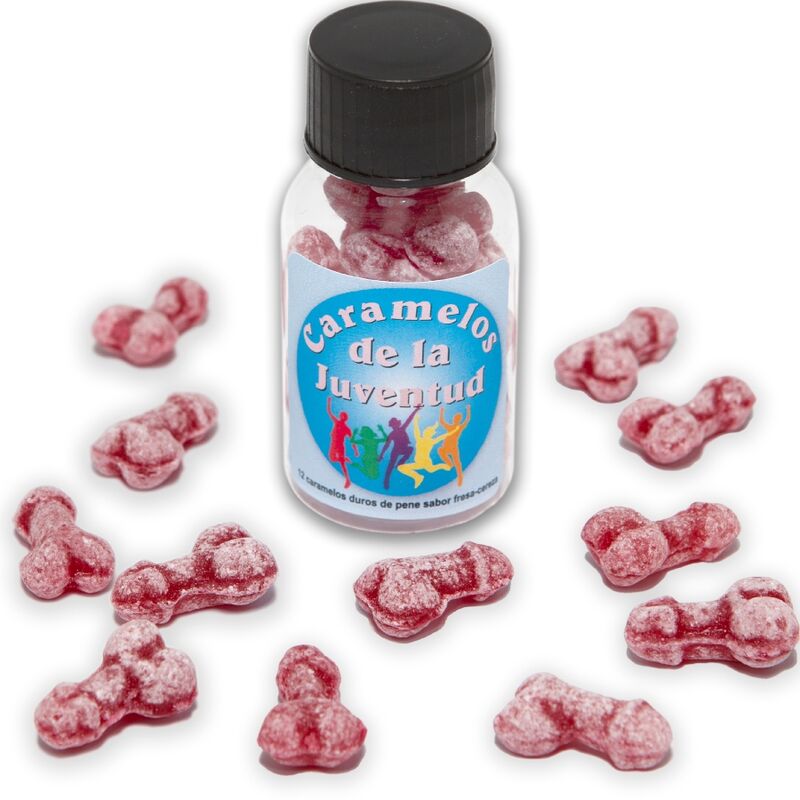 Bonbons Érotiques Pénis Fraise/Cerise x12 - Diablo Picante