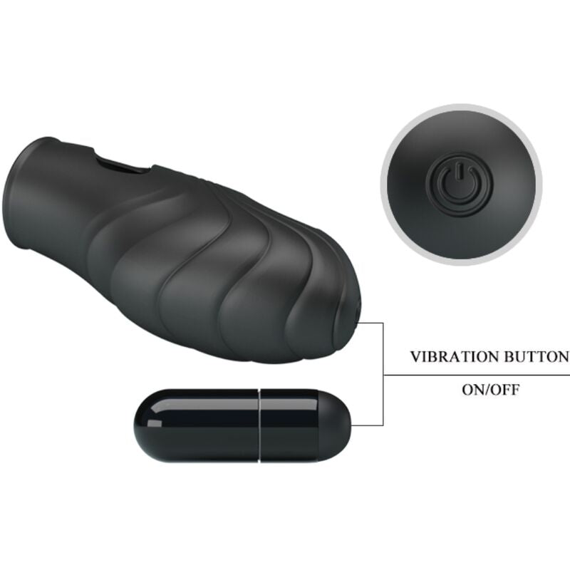 Stimulateur Doigt Vibrant Silicone Noir - Pretty Love