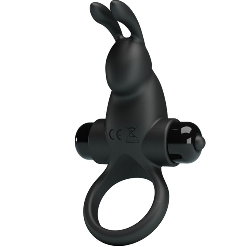 Anneau Vibrant Double Stimulation Rabbit Noir - Pretty Love