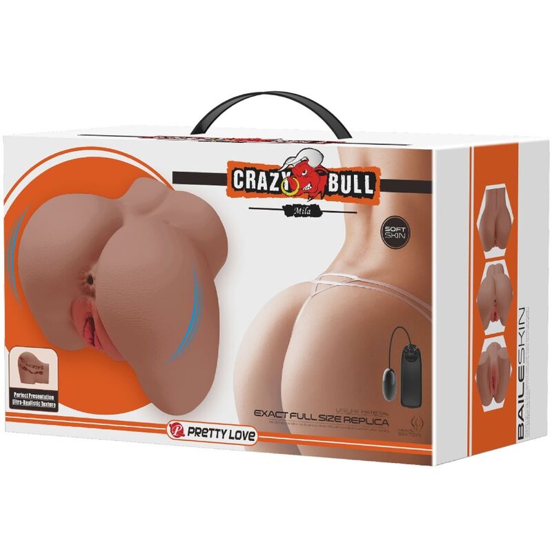 Masturbateur Réaliste Mila Double Entrée Vibrant - Crazy Bull