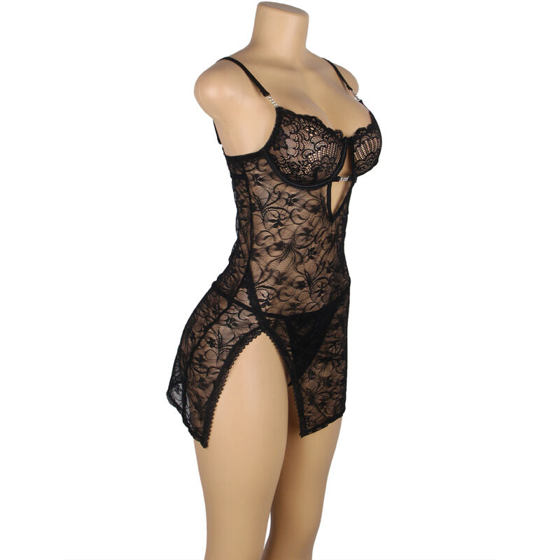 Babydoll en dentelle bretelles réglables noir S/M - Subblime - SUBBLIME BABYDOLLS