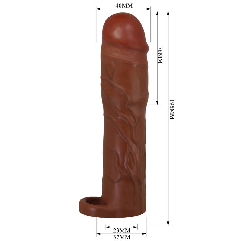 Extension Pénis Pretty Love Réaliste Marron +7,6cm - Pretty Love