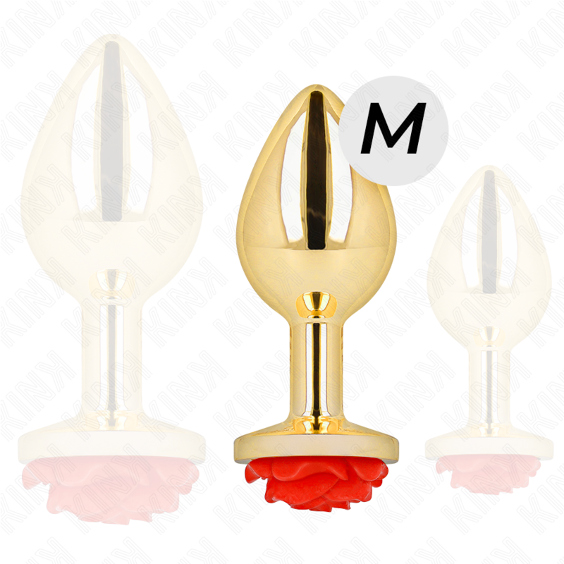 Plug anal métallique rose rouge taille M - Kink - KINK PLEASURE PLUGS