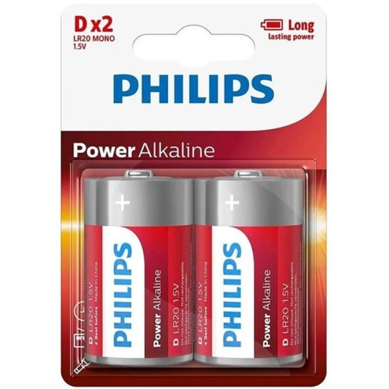 Philips - pile alcaline power d lr20 blister*2 - PHILLIPS