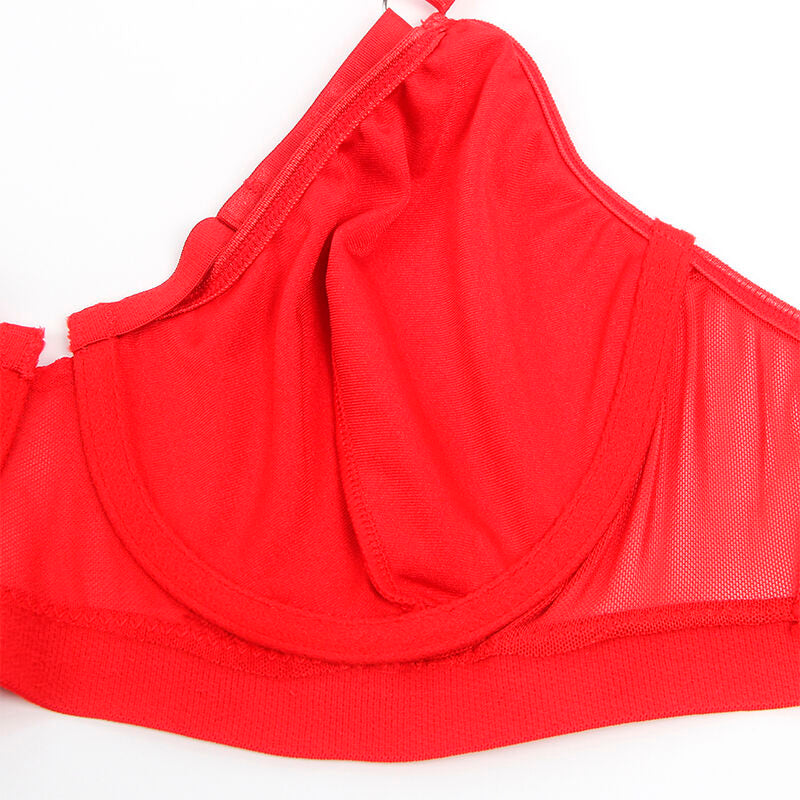 Ensemble lingerie bondage rouge avec jarretelles S/M - Subblime - SUBBLIME SETS