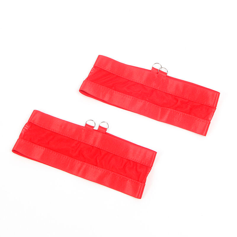 Ensemble lingerie bondage rouge avec jarretelle L/XL - Subblime - SUBBLIME SETS