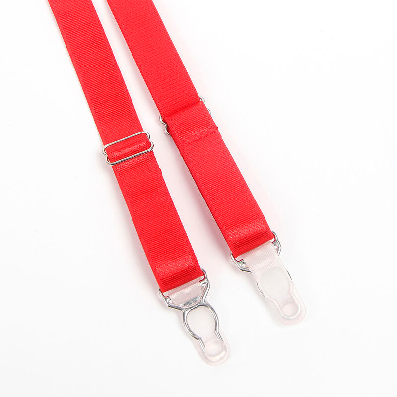 Ensemble lingerie bondage rouge avec jarretelle L/XL - Subblime - SUBBLIME SETS