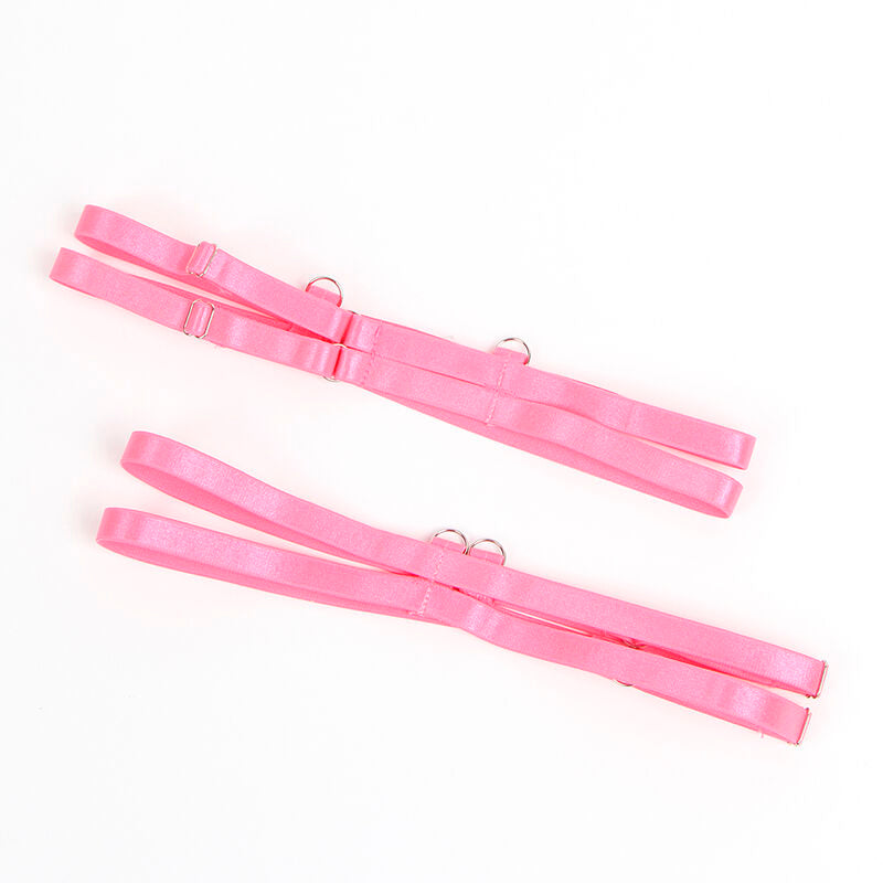 Spitzenwäsche-Set mit Strumpfhaltern rosa/violett L/XL - Subblime