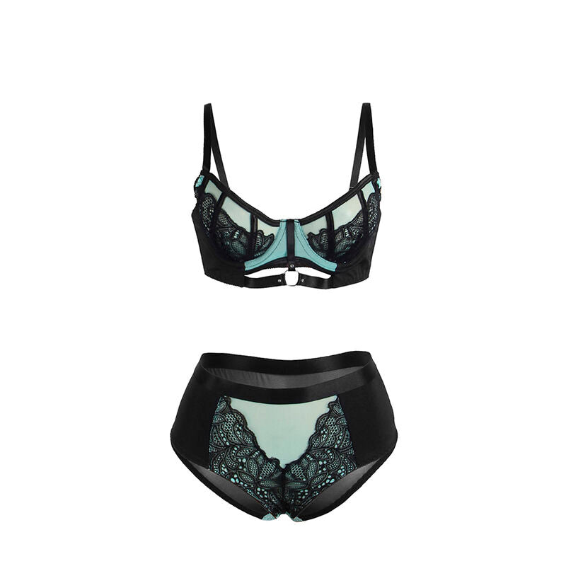 Ensemble lingerie cuir verni vert zippé S/M - Subblime - SUBBLIME SETS