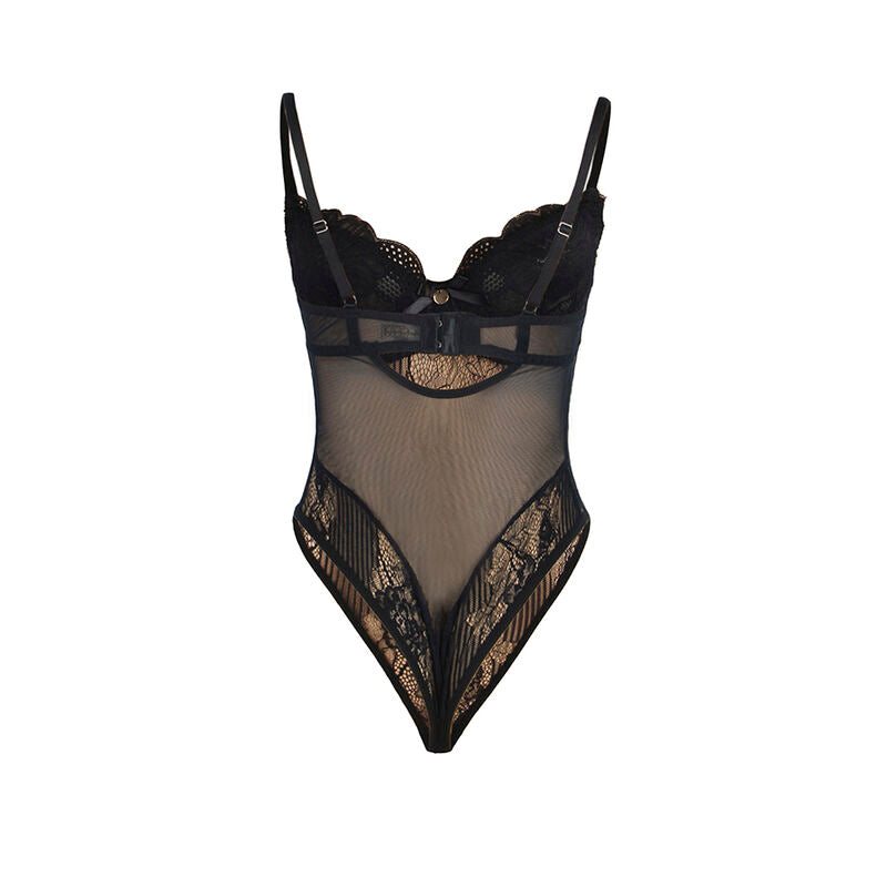 Body en dentelle ouvert entrejambe noir S/M - Subblime - SUBBLIME BODIES