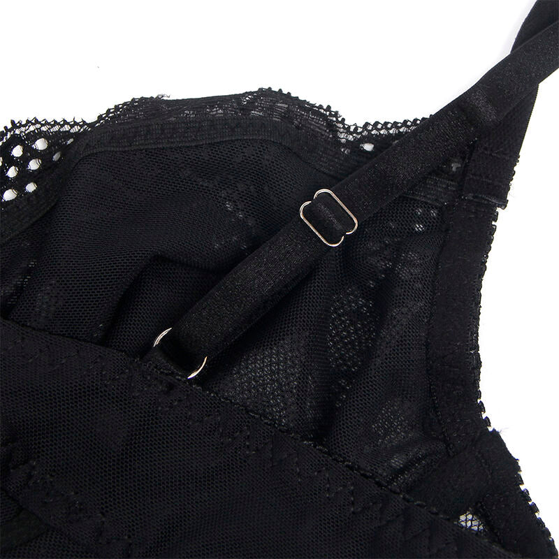 Body en dentelle ouvert entrejambe noir S/M - Subblime - SUBBLIME BODIES