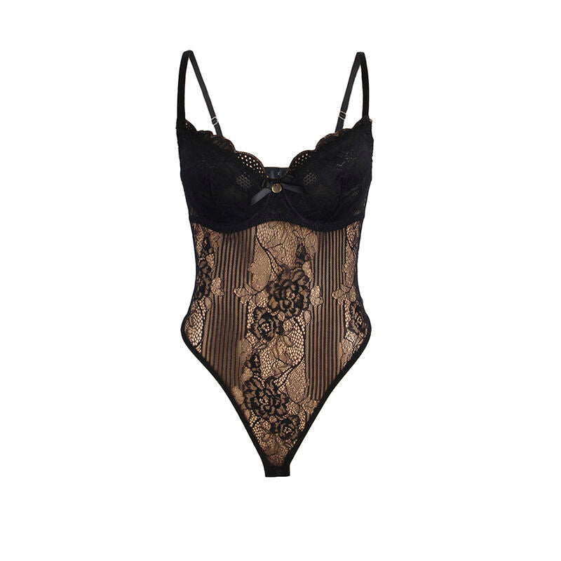 Body en dentelle ouvert noir taille L/XL - Subblime - SUBBLIME BODIES