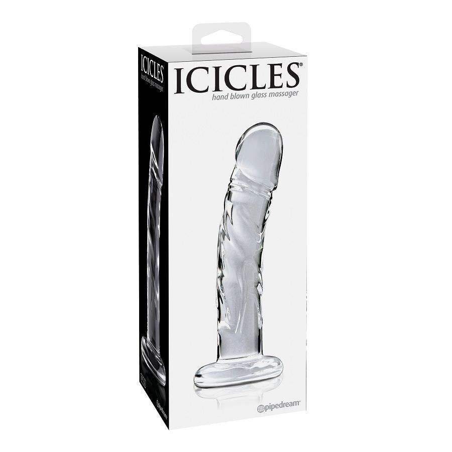 Gode en Verre Nº66 Forme Pénis Incurvé - Icicles