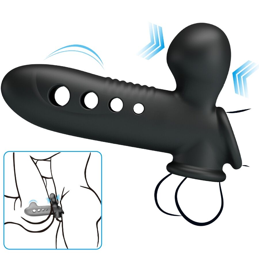 Gaine Pénis Gonflable Pretty Love Anneau Testiculaire Noir