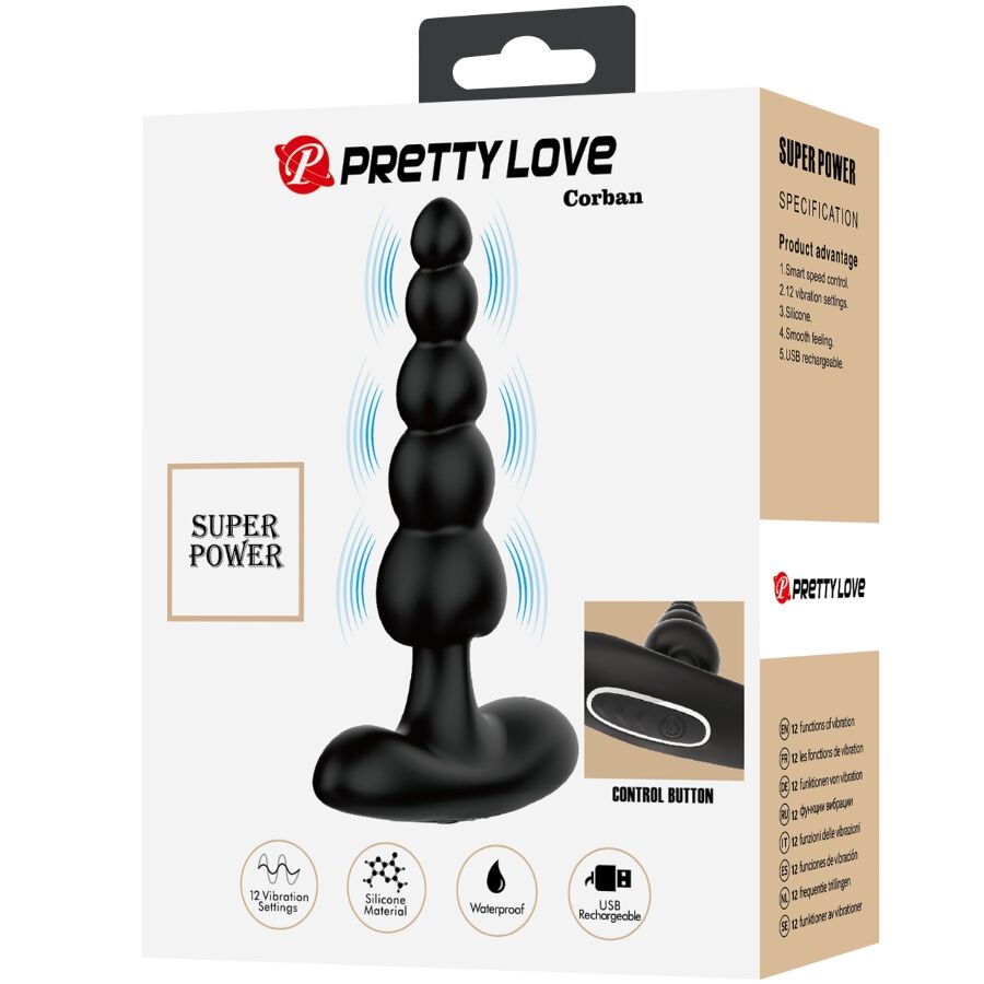 Perles Anales Pretty Love Sidney 10 Vibrations Noir