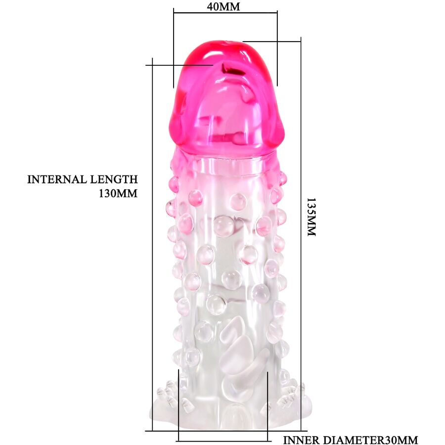 Geripptes realistisches Penis-Kondom rosa - Pretty Love