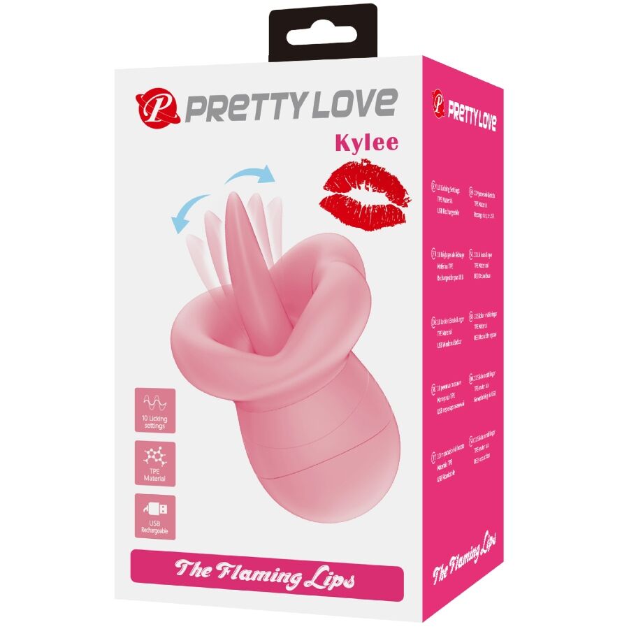 Stimulateur Clitoris Kylee Tongue 10 Vibrations Rose - Pretty Love