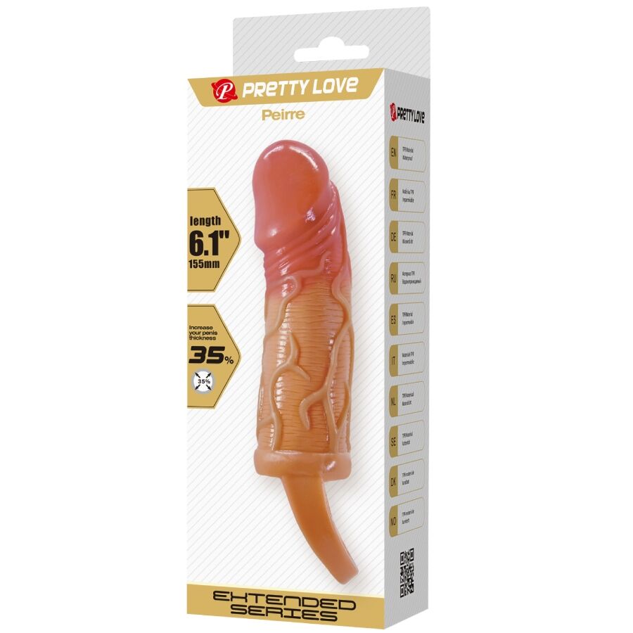 Manchon Pénis avec Anneau Pretty Love Extenseur 10 cm - Pretty Love