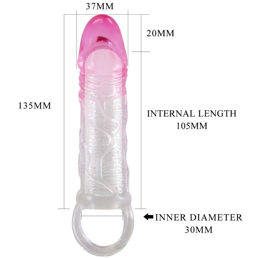 Gaine Pénis Extensible Pretty Love Rose Transparente - Pretty Love