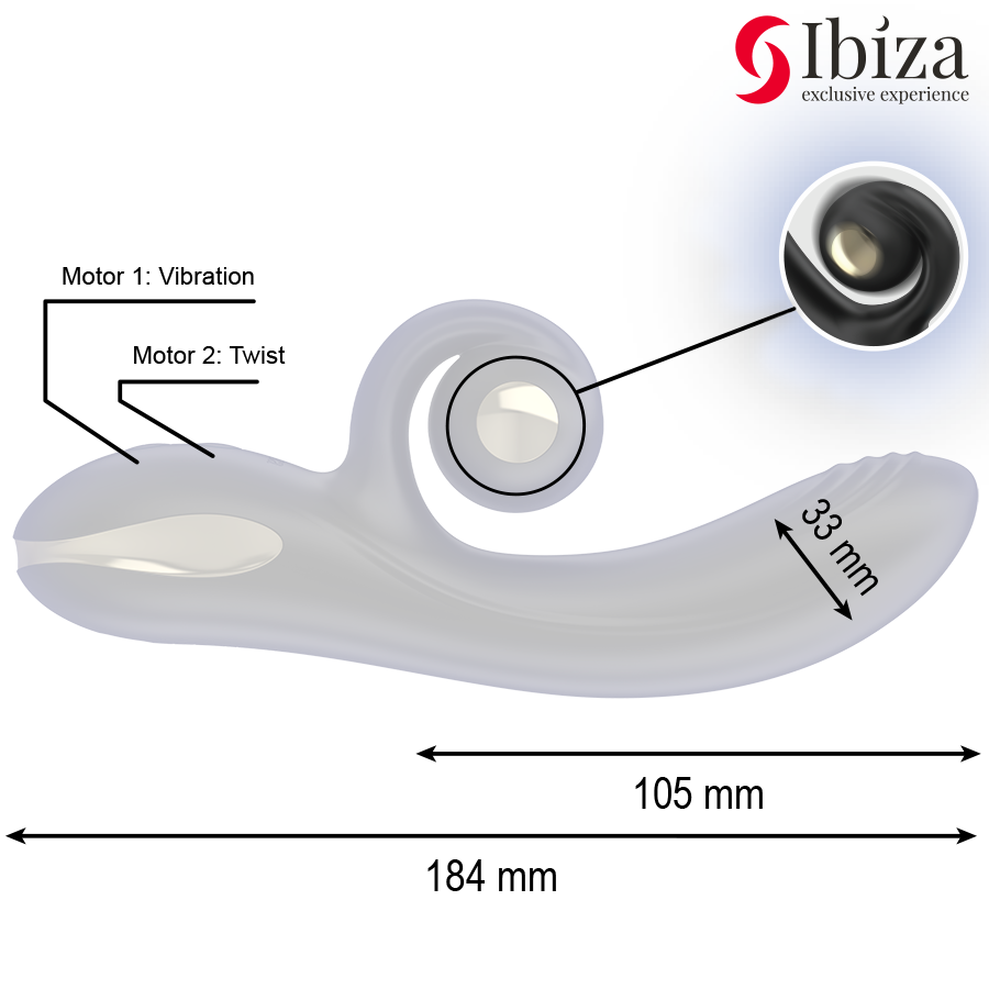 Vibromasseur Rotatif Ibiza Twister Double Moteur - Ibiza