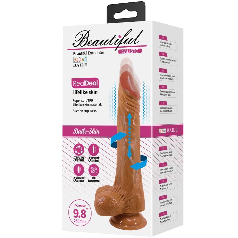 Baile - Gode Va-et-Vient avec Ventouse Réaliste Calisto - 24 cm