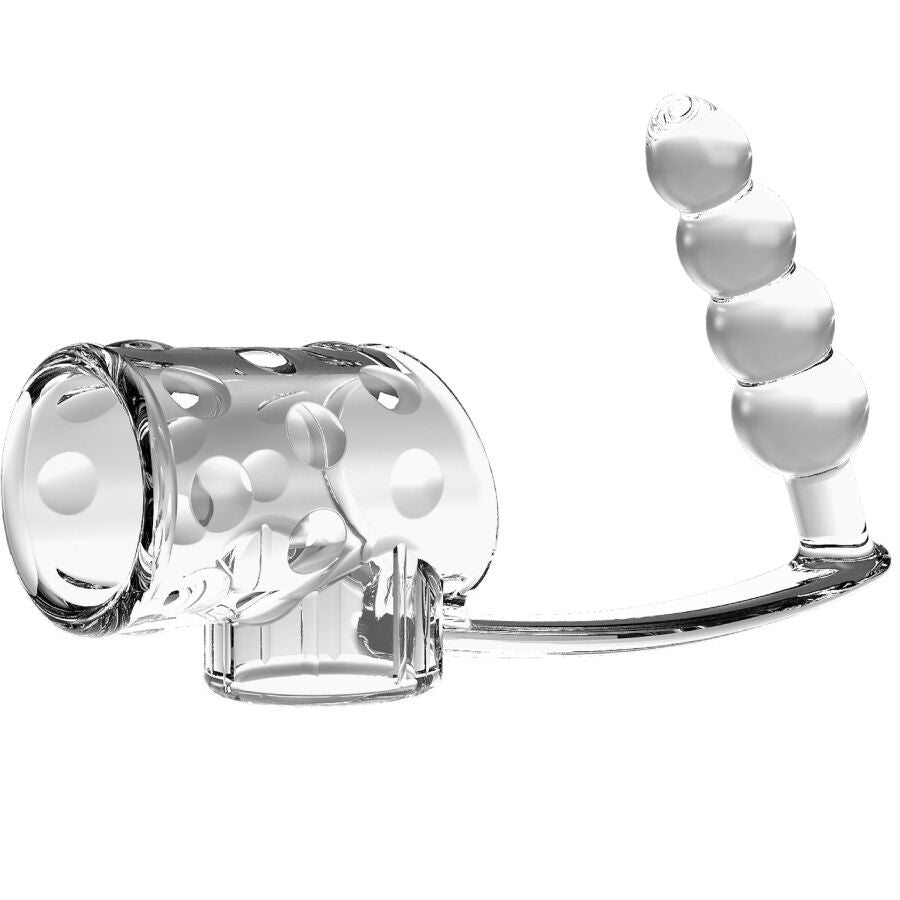 Manchon Pénis avec Plug Anal Bi-026277M Transparent - Pretty Love